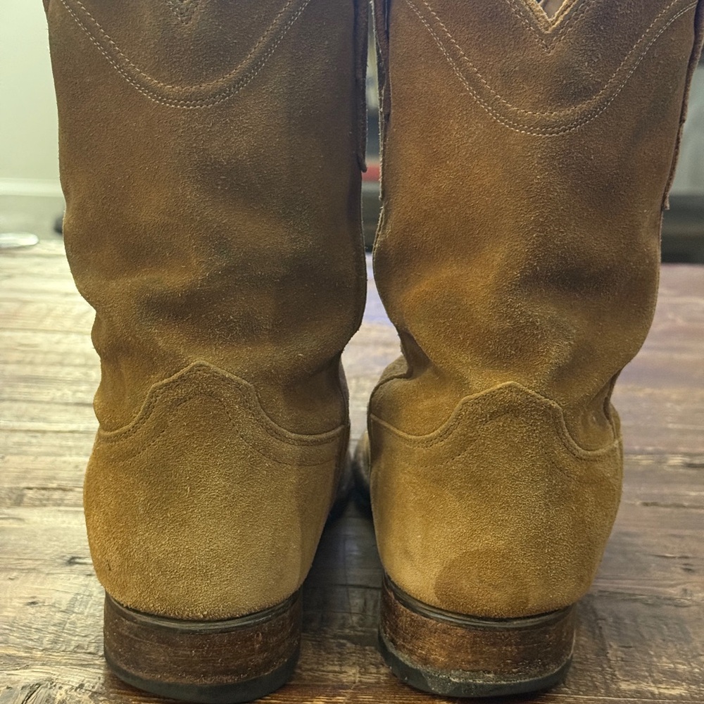 Tecovas Men's Brown Suede 9D 97003 Leather Western Boots - Picture 6 of 8